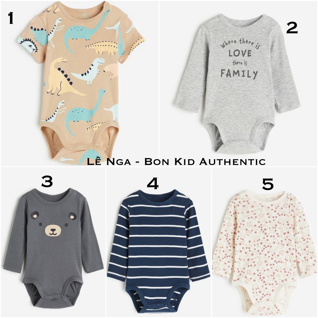 Bodychip lẻ HM UK/JP sz từ 4-6m đến 2-3y