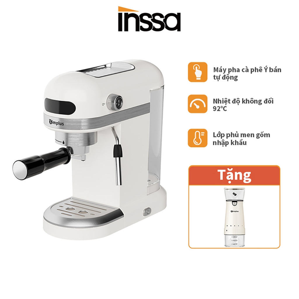 INSSA Máy pha cà phê Đánh bọt sữa 20Bar Bán tự động Đồ dùng gia đình