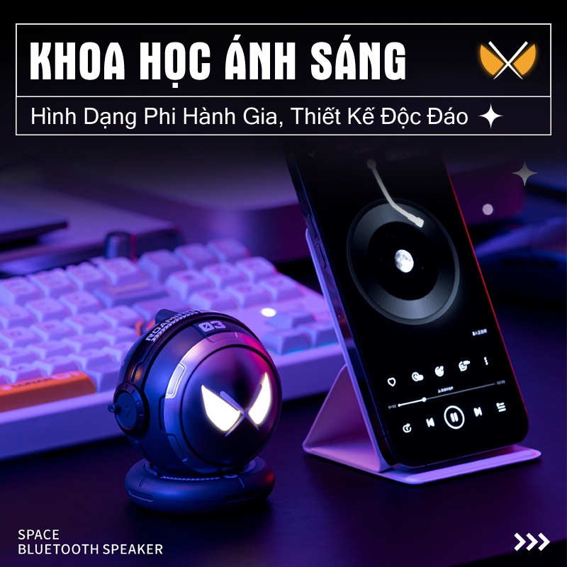 Loa Bluetooth Phi Hành Gia Không Dây LED RBG Loa Vi Tính, Âm Thanh Chất Lượng, Hỗ Trợ Cắm Thẻ Nhớ TF, USB