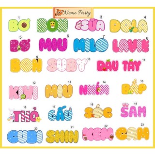 Tên bé để bàn tiệc, Chibi tên bé trang trí tiệc