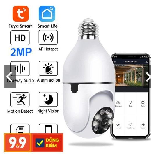 Camera Wifi Yoosee PTZ 5.0Mpx bóng đèn Q16-F-1, xoay 360°, Đàm Thoại 2 Chiều, Xem Đêm Có Màu, Bảo Hành 12 Tháng