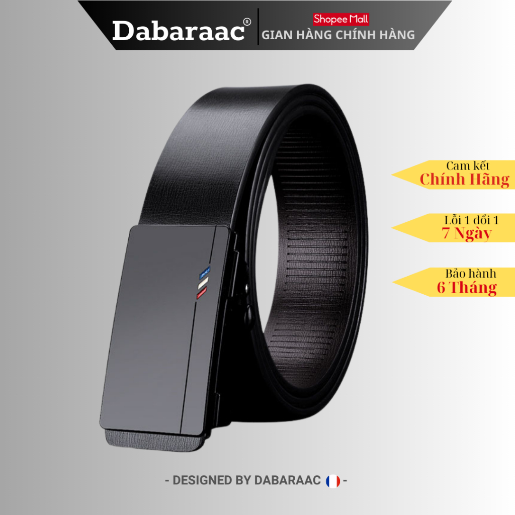 Thắt lưng nam Dabaraac da cao cấp khóa kim loại tự động không gỉ - Cam kết 1 đổi 1 bảo hành 12 tháng TL55