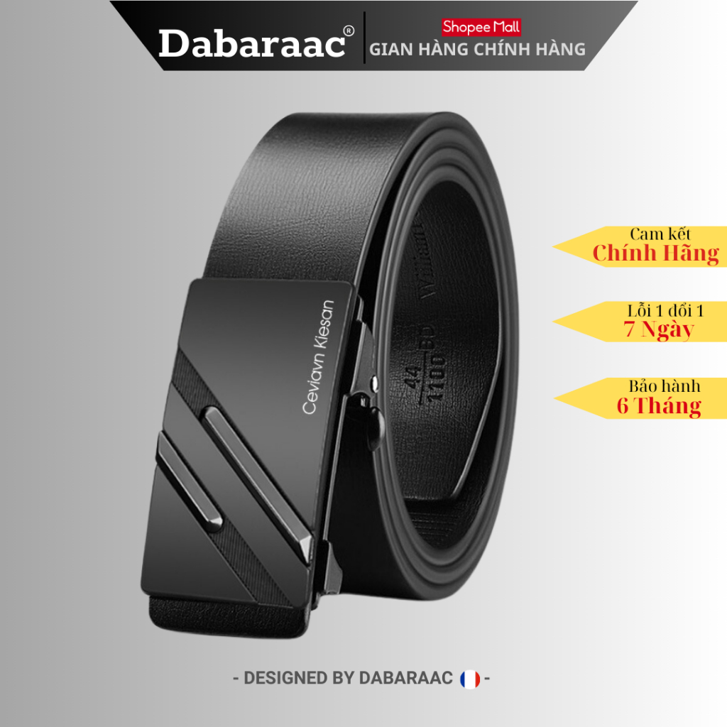 Thắt lưng nam Dabaraac da cao cấp khóa kim loại tự động không gỉ - Cam kết 1 đổi 1 bảo hành 12 tháng TL71