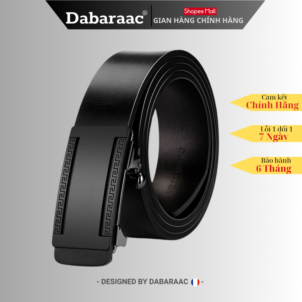Thắt lưng nam Dabaraac họa tiết khóa kim loại tự động không gỉ - Cam kết 1 đổi 1 bảo hành 12 tháng TL60