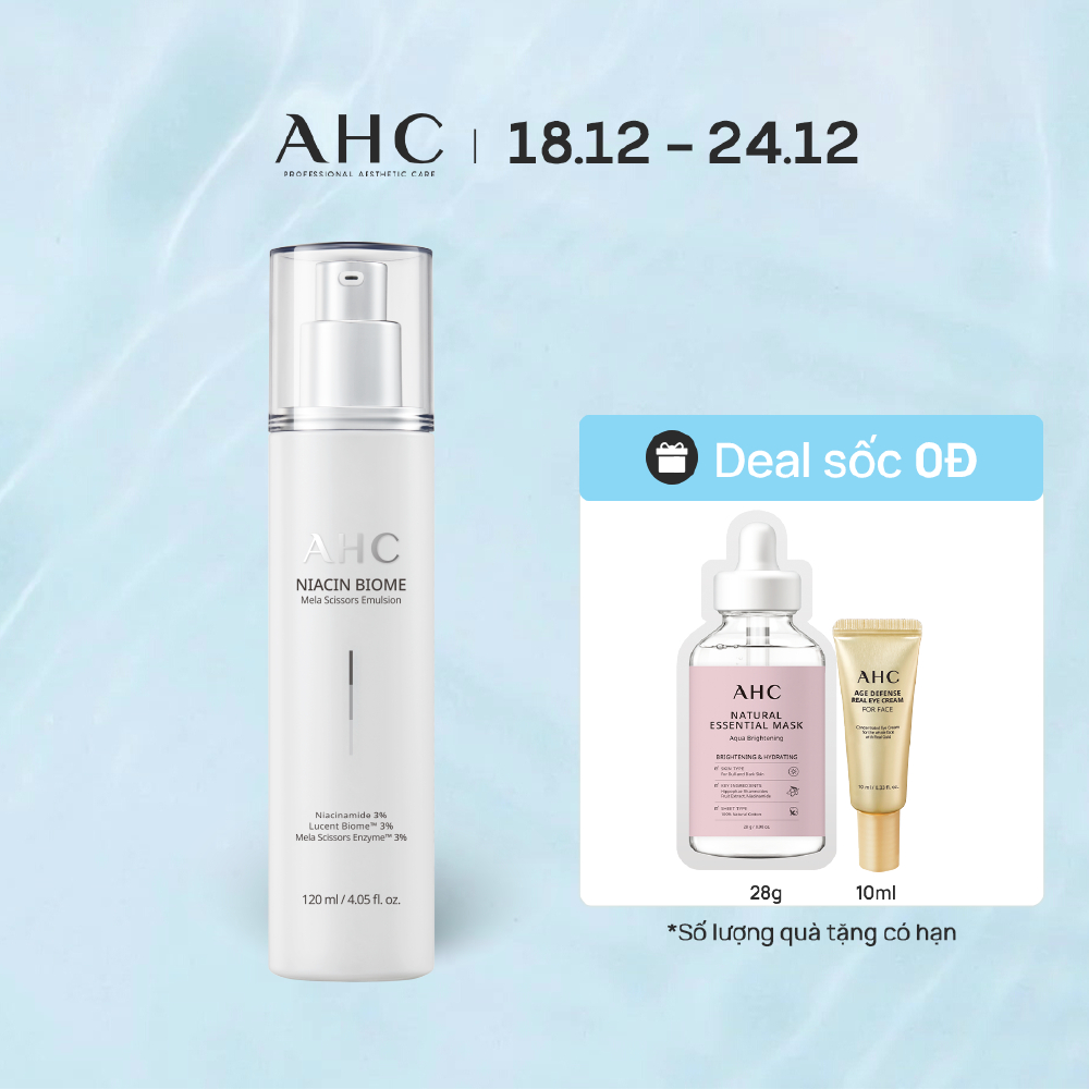 Sữa Dưỡng Dưỡng Sáng & Cải Thiện Đốm Nâu AHC Niacin Biome Mela Scissors Emulsion 120ml