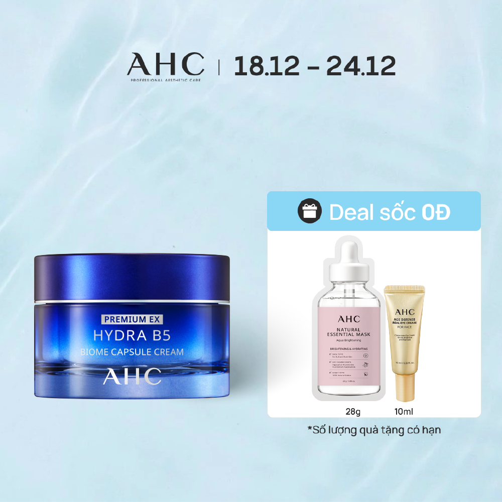 Kem Dưỡng Ẩm Làm Dịu Và Phục Hồi Biome B5 - AHC Premium Ex Hydra B5 Biome Capsule Cream 50ml
