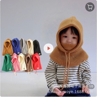 Mũ Len liền khăn che miệng Dễ Thương Cho Bé Trai, Bé Gái size lớn Mũ liền khăn dễ đội Ngộ nghĩnh mùa đông