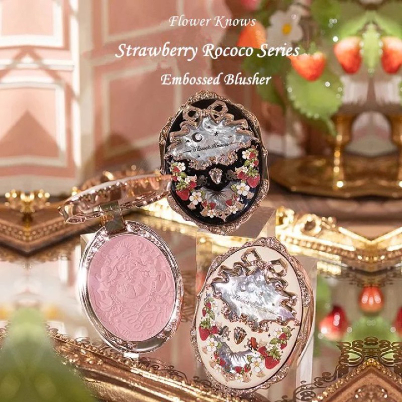 Phấn má hồng FLOWER KNOWS Strawberry Rococo Series Embossed Blush