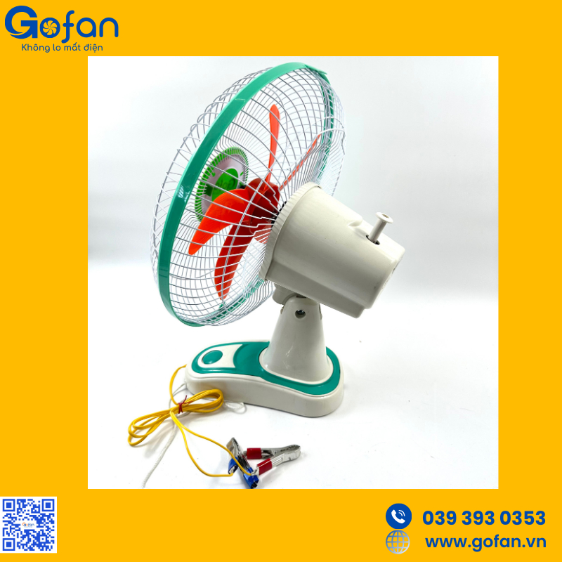 Quạ 12v-quạt treo 12V-Gofan-công suất 20W quạt năng lượng mặt trời sải cánh 30cm-5 cánh -lồng 72 nan trắng-motor 12v 545