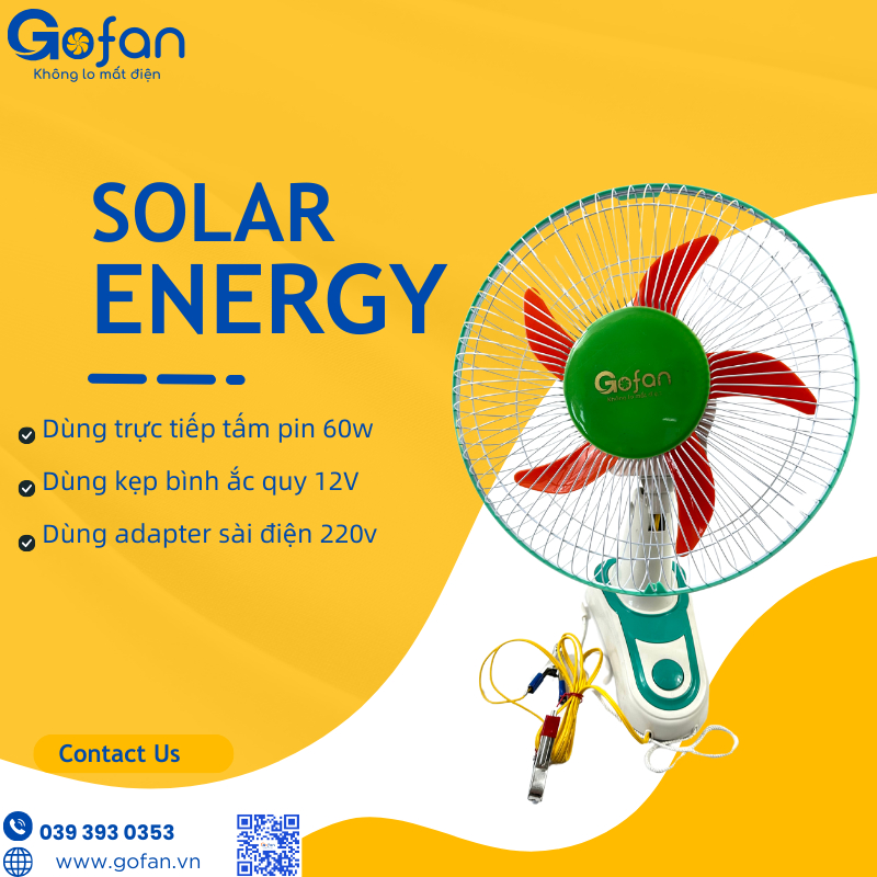 Quạ 12v-quạt treo 12V-Gofan-công suất 20W quạt năng lượng mặt trời sải cánh 30cm-5 cánh -lồng 72 nan trắng-motor 12v 545