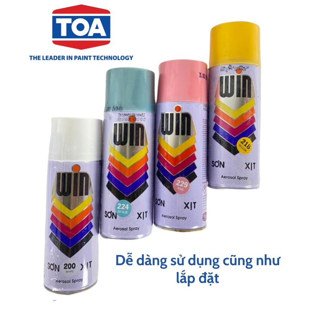 Sơn xịt Win cao cấp (chính hãng Toa) đủ màu 400ml