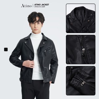 Áo khoác jacket da nam biker atino chất da biker dày dặn siêu ấm phong cách đường phố chuẩn form ad1.6009