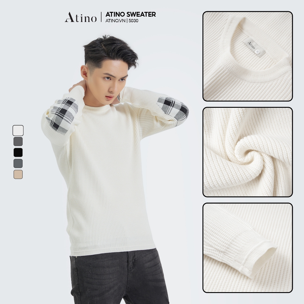Áo Len Dài Tay Nam ATINO Vải Len Hàn Quốc Cao Cấp Ấm Áp Form Regular Fit AL5.5030