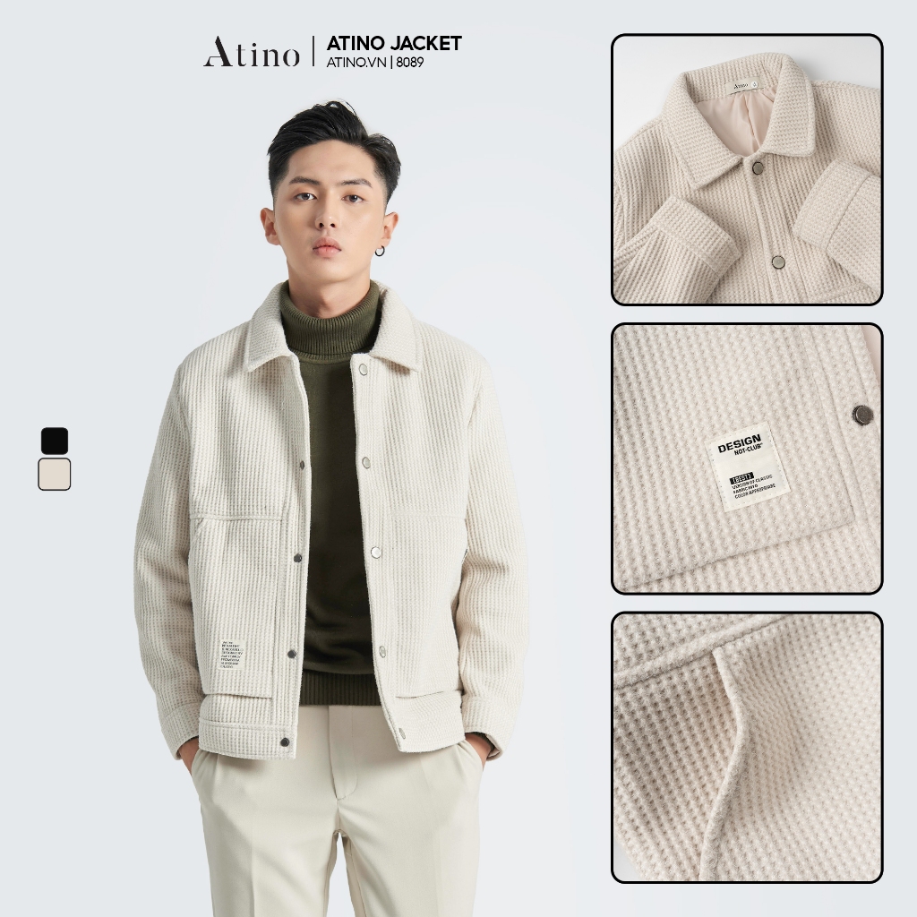 Áo Khoác Jacket Nam ATINO Chất Liệu Dạ Dày Dặn Form Regular AK2.8089