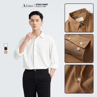 Áo sơ mi dài tay nam trơn atino dày dặn giữ form form regular sm3.4483