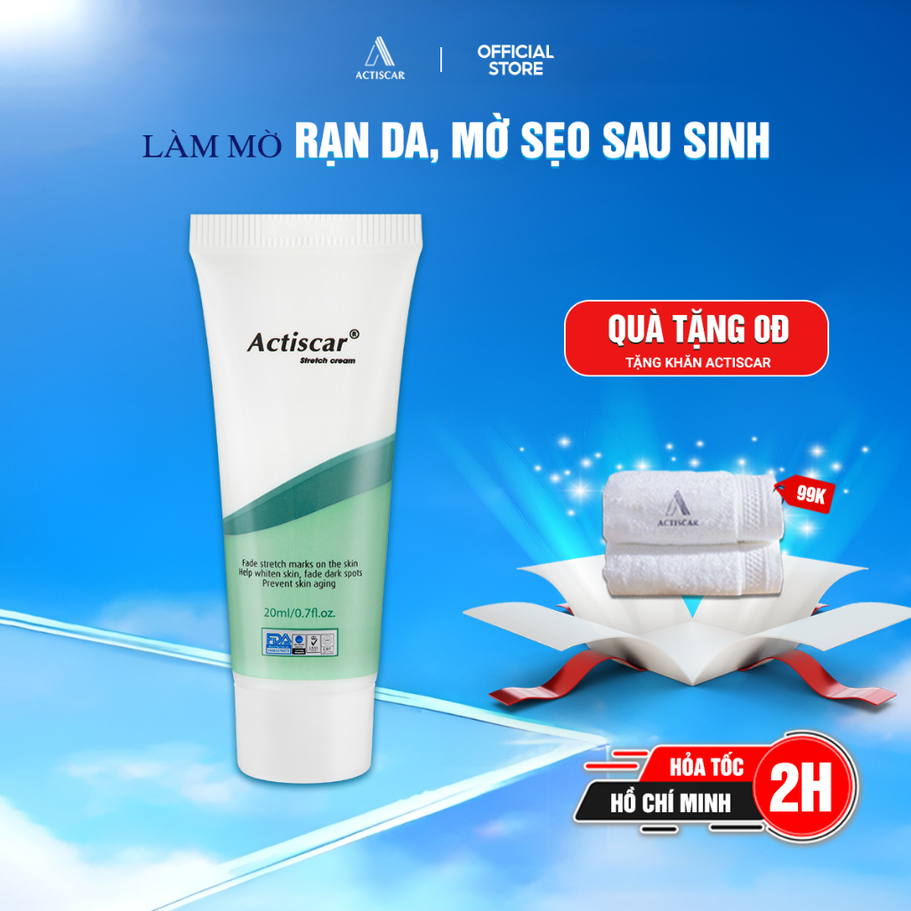 Kem Rạn Da Actiscar Stretch 20ml Hỗ Trợ Mờ Rạn Da, Mờ Sẹo Thâm, Đều Màu Sau Sinh