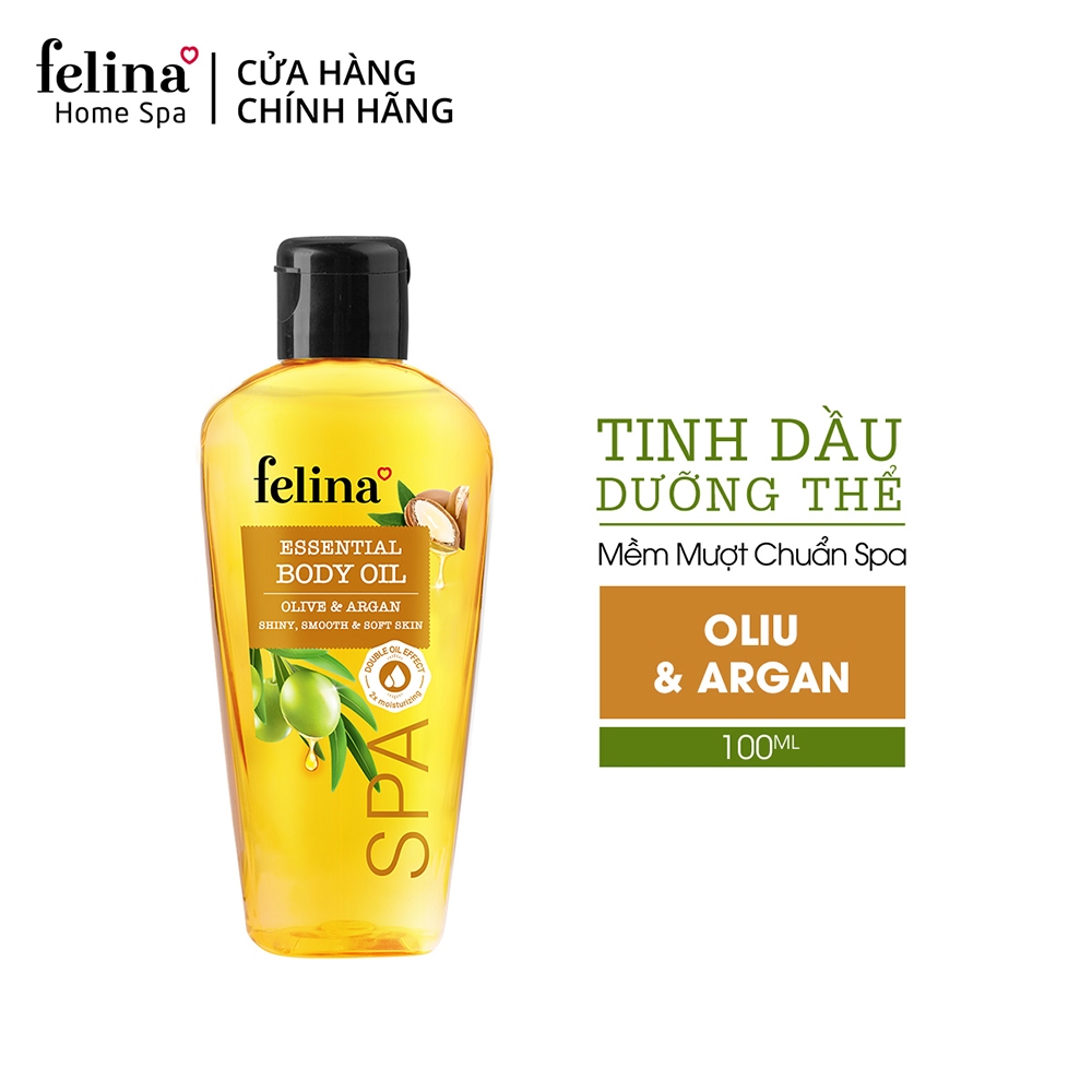 Tinh Dầu Dưỡng Thể Body Oil Felina Home Spa 100ml tăng cường & khóa ẩm cho làn da căng mướt tức thì