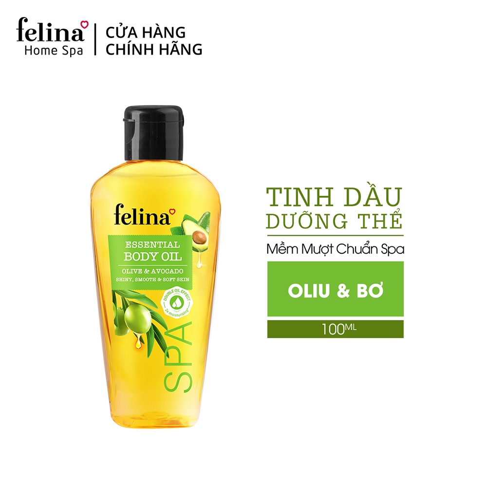 Tinh Dầu Dưỡng Thể Body Oil Felina Home Spa 100ml từ Olive và Bơ tăng cường & khóa ẩm cho làn da căng mướt tức thì