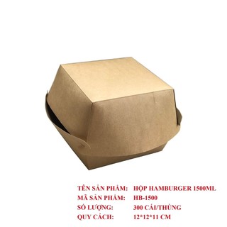 Hộp giấy đựng hamburger 1500ml, 200- 300 hộp