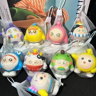 Squishy thú mini size 7cm hoạt hình kèm túi lưới mềm thơm chậm tăng