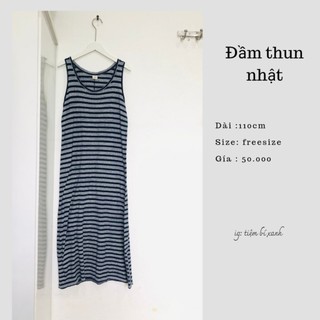 2hand đầm thun nhật sọc dài D3000 tiembixanh
