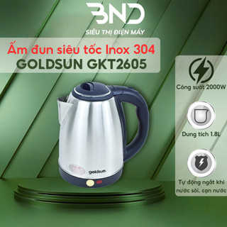 Ấm đun siêu tốc Inox 304 Goldsun GKT2605 dung tích 1.8l công suất 2000w bảo hành 12 tháng