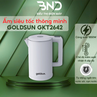 Ấm siêu tốc thông minh Goldsun GKT2642 - Bình đun siêu tốc giữ nhiệt 4 chế độ dung tích 1.7l 1800w dienmaybnd