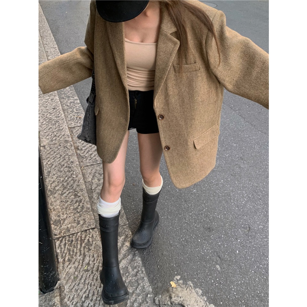 @Sochic.studio - Áo khoác Blazer dạ form rộng chất dày dặn