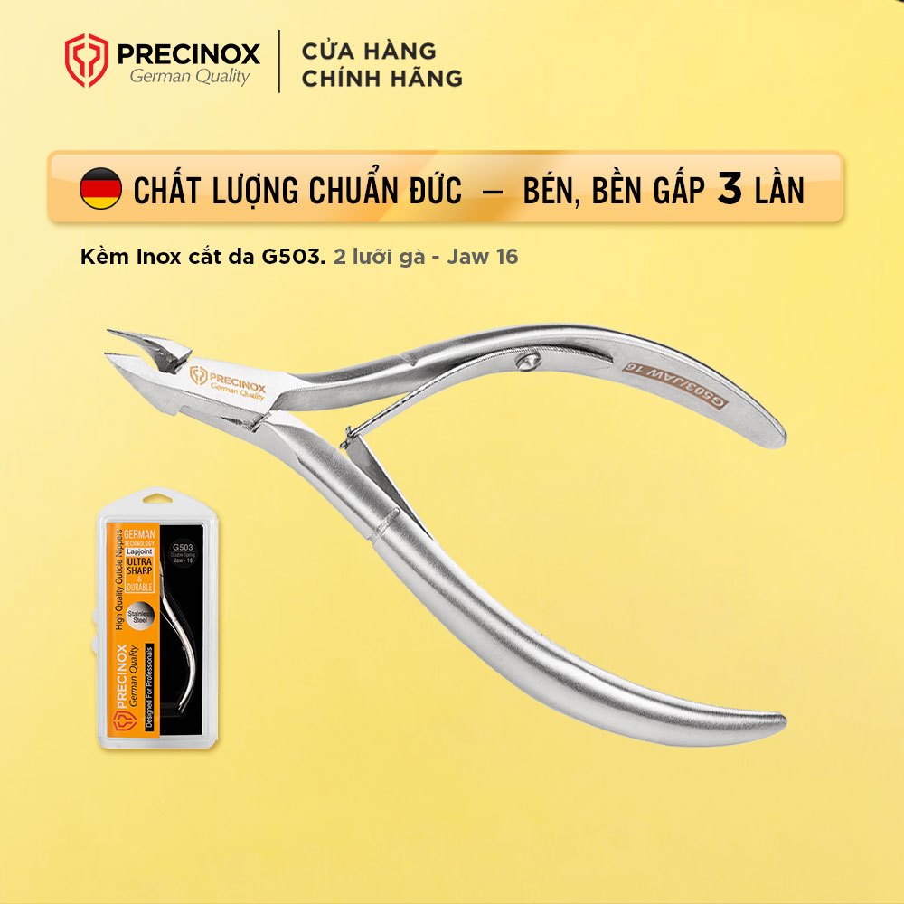 Kềm Inox cắt da Precinox - G503, 2 lưỡi gà, Jaw 16