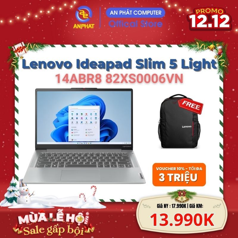 Laptop Lenovo Ideapad Slim 5 Light 14ABR8 82XS0006VN (AMD Ryzen 5 7530U | 14 inch FHD)
