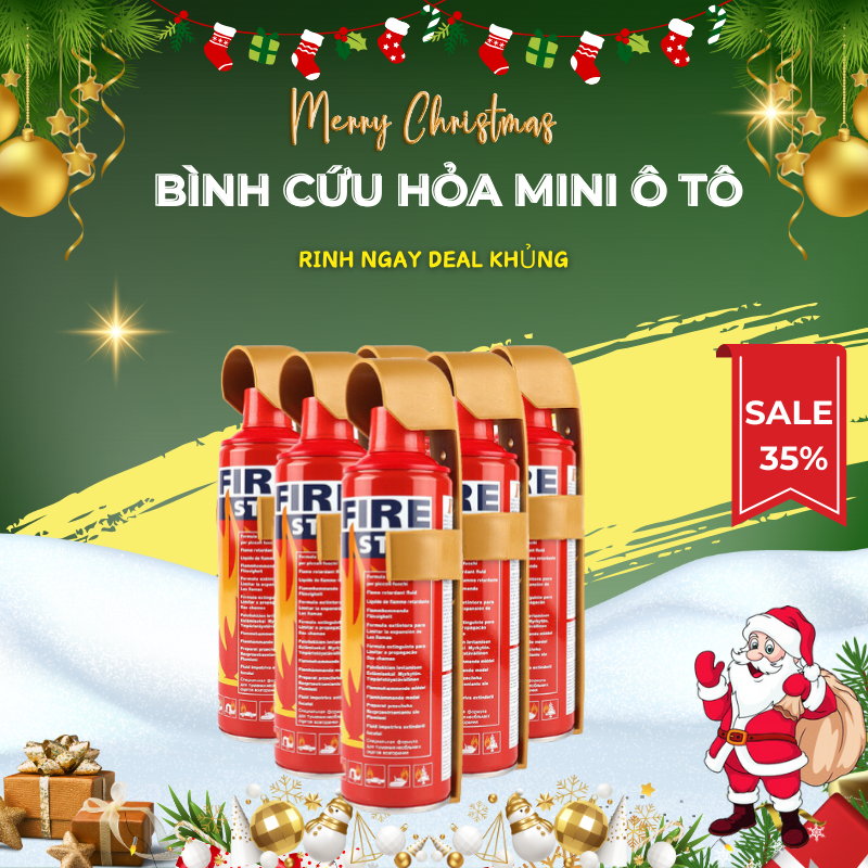 Bình cứu hỏa, chữa cháy mini trên ô tô dung tích 500ml an toàn tiện lợi