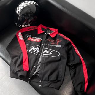 LASSIE BIGSIZE| Áo khoác jacket có lót phối màu đen đỏ cá tính