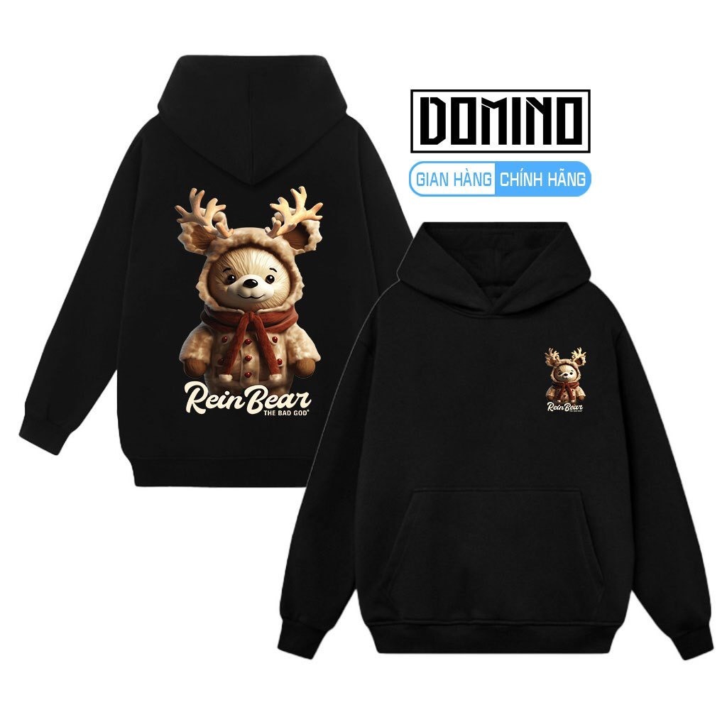 Áo hoodie nỉ Gấu Rein, nam nữ form rộng, áo nỉ mũ 2 lớp   mùa đông unisex vải cotton dày dặn