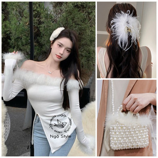 Dây lông vũ, lông gà mềm mại trang trí trang phục dài 1m8