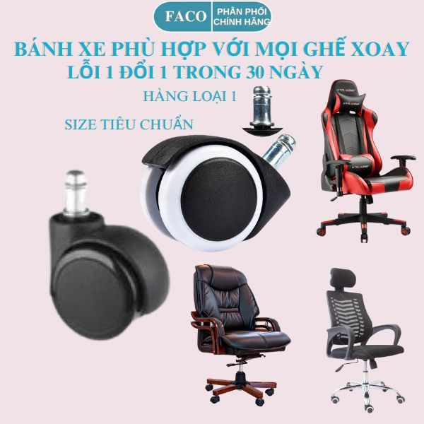 Bánh xe gaming, Bánh xe ghế làm việc, bánh xe ghế gaming, bánh xe ghế phù hợp tất cả dòng ghế xoay văn phòng - BX1C | BigBuy360 - bigbuy360.vn