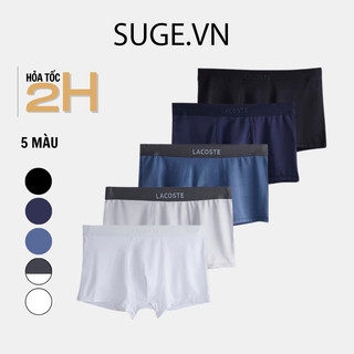 Hộp 5 quần sịp ĐÙI nam LC thun lạnh, quần lót nam chất liệu mềm mịn, thấm hút mồ hôi, logo nổi.