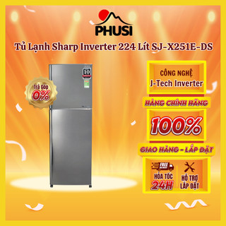 [SJ-X251E-DS] - [MIỄN PHÍ GIAO LẮP] - Tủ Lạnh Sharp Inverter 224 lít SJ-X251E-DS