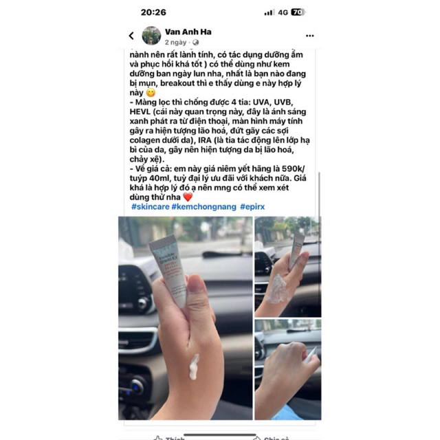 Kem chống nắng EPI-XR Invisible Shield EX 5ml