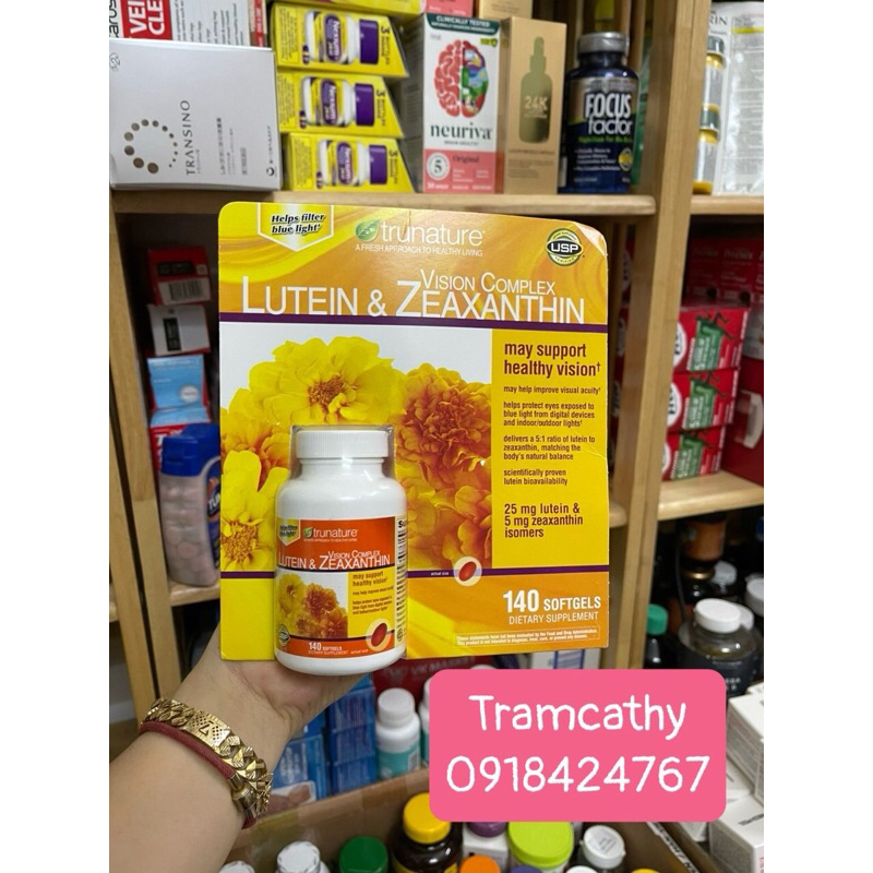 Date 2025 Viên Uống Bổ Mắt Trunature Vision Complex Lutein & Zeaxanthin 140v Mỹ