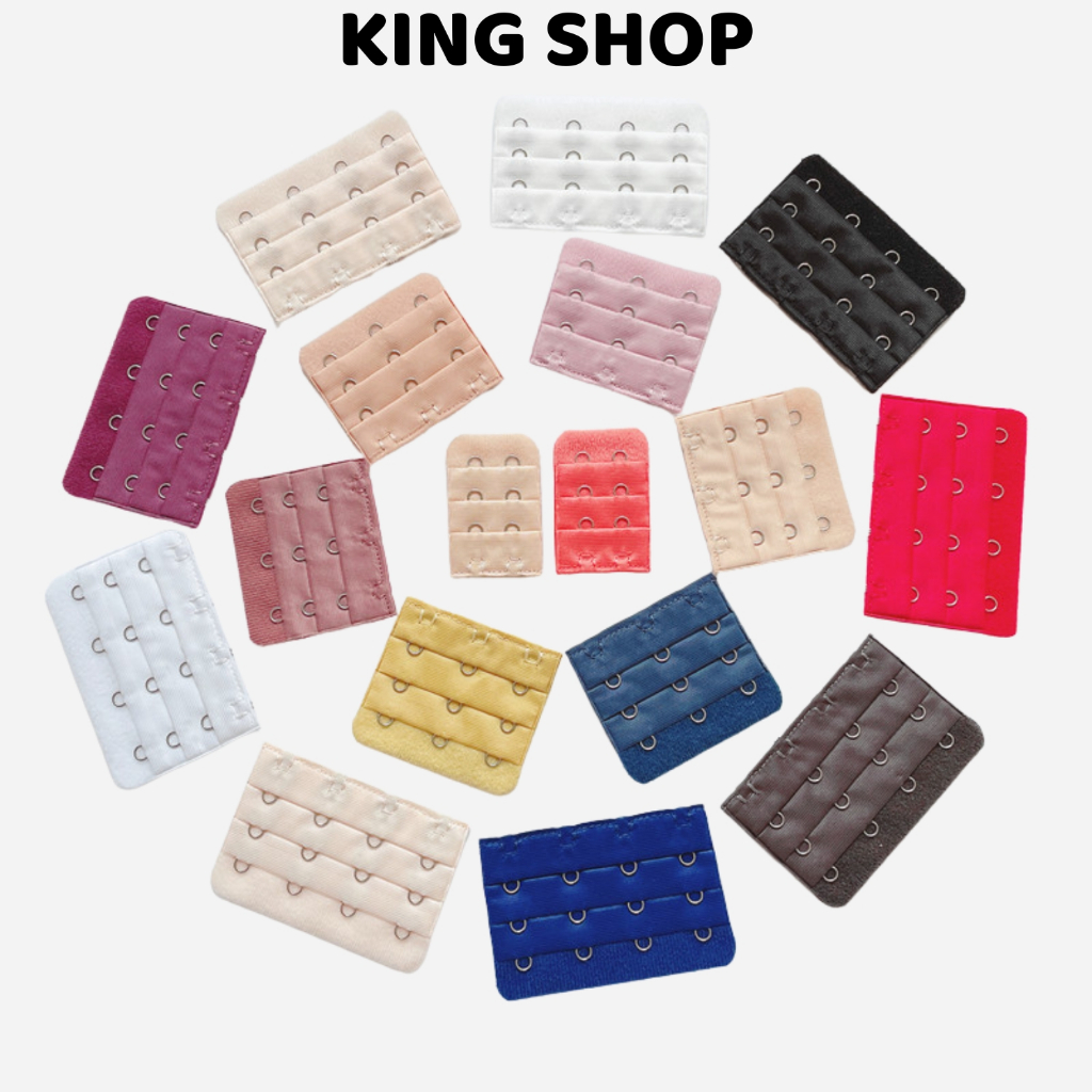 Mốc nối áo ngực vải chất polyester móc thép không gỉ, khóa mở rộng phụ kiện áo ngực cao cấp tiện ích Kingshop 062-063