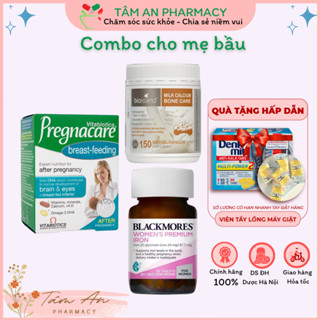 Combo cho mẹ sau sinh, mẹ cho con bú (Pregnacare Breast feeding + Sắt bầu Blackmores + Canxi sữa Bioisland)