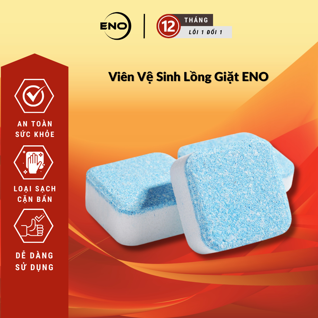  Viên Tẩy Lồng Máy Giặt Cửa Ngang Cửa Trên Viên Vệ Sinh Lồng Giặt An Toàn Sức Khỏe ENO - TLG01 