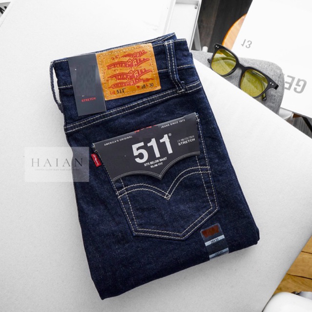 Quần jean nam xanh navy quần bò nam ống đứng slimfit VNXK