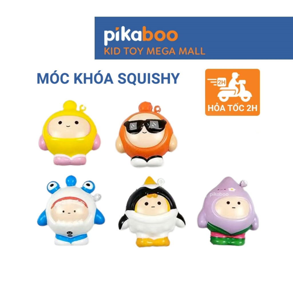 Đồ chơi xả stress Squishy nắn bóp đàn hồi giảm căng thẳng Pikaboo, chất liệu nhựa mềm an toàn cao cấp, đa dạng mẫu mã