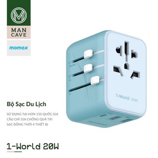 Ổ cắm điện đa năng momax 1-world sạc nhanh 20w ua11 4 cổng sạc ac100-250v cắm tải 2500w sạc đa thiết bị du lịch toàn cầu