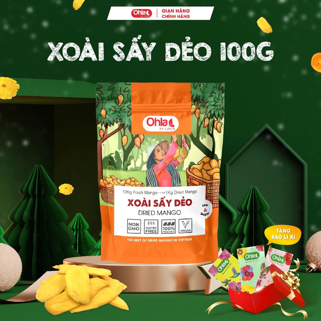 Xoài sấy dẻo Ohla 500gr (túi mới)