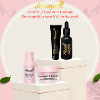 Bộ đôi serum & kem mụn hanayuki chính hãng serum mụn hana acne - kem mụn hana acne & white giảm mụn mờ thâm trắng da