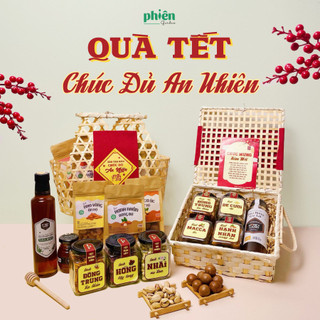 Quà tết 2024 - set quà tết đan tre sang trọng, giỏ quà biếu tết