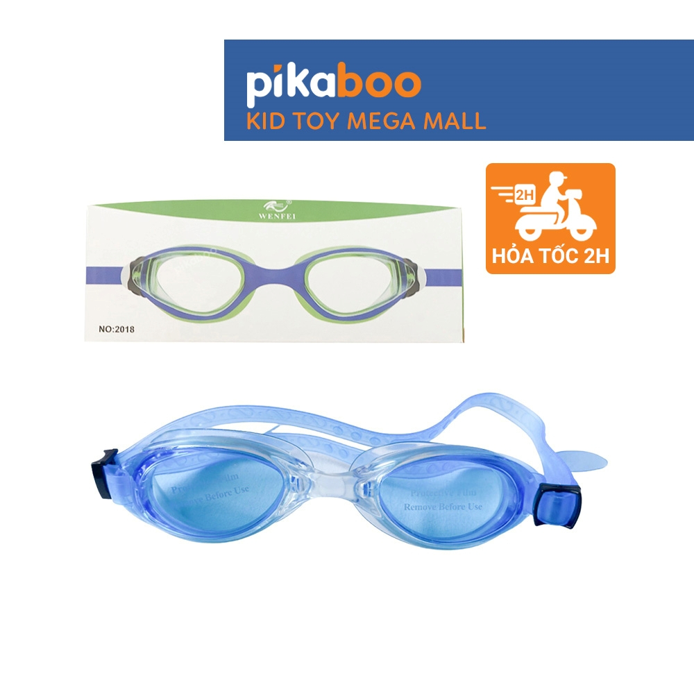 Kính bơi ôm sát chống nước tràn vào mắt Pikaboo chất liệu Silicone và PC cao cấp kèm 1 kẹp mũ và 2 nút tai