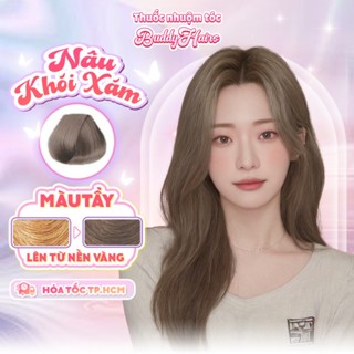 Thuốc nhuộm tóc màu NÂU KHÓI XÁM, NÂU XÁM KHÓI thuốc nhuộm tóc tại nhà Buddyhairs tặng kèm phụ kiện nhuộm tóc